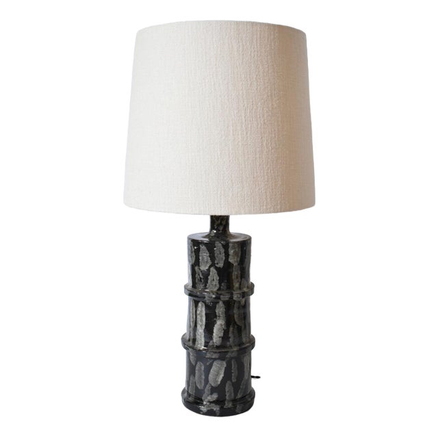 Grey and Black Ceramic Table Lamp by Barracuda Interiors For Sale
