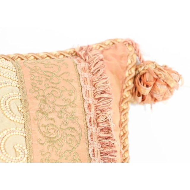Mid 20th Century Moorish Style Decorative Gold Throw Pillow For Sale - Image 4 of 13