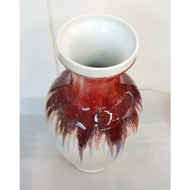 These beauties are floor samples in our showroom for interior design. Hand painted multi-color Drip glaze on off-white...