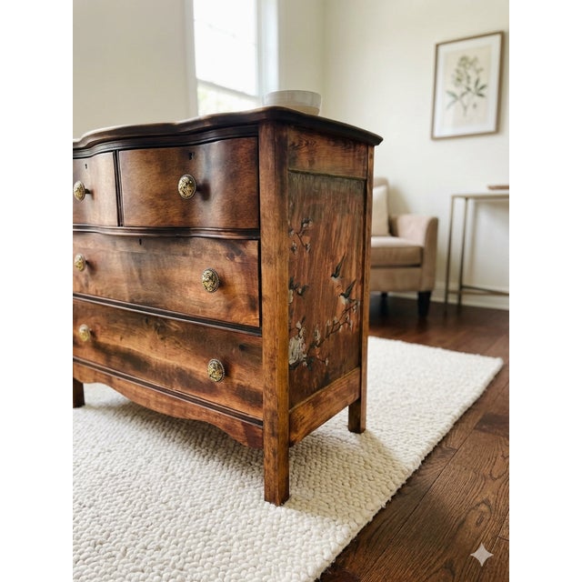 1980s Vintage Serpentine Chest of Drawers For Sale - Image 5 of 8