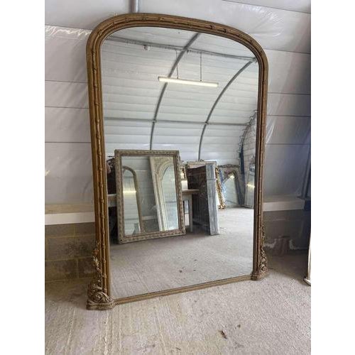 Large Antique English Arched Top Overmantlle Mirror, 1800s For Sale - Image 5 of 6