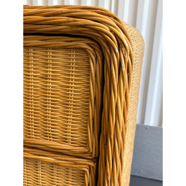 Vintage Boho Chic Pencil Reed Rattan Six Drawer Dresser For Sale - Image 4 of 12