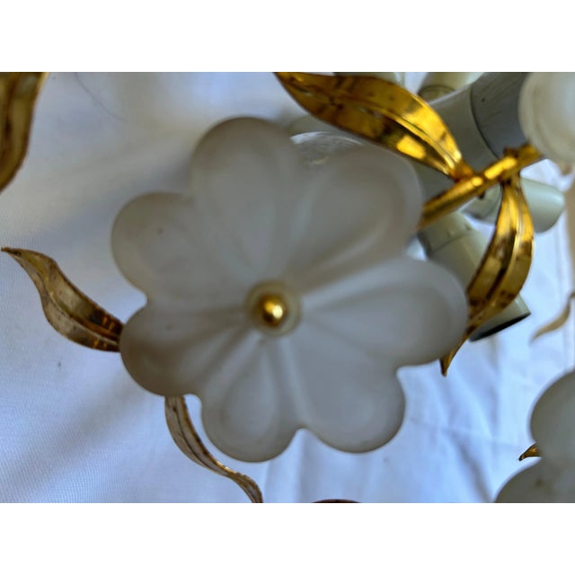 Glass Glacier Flower Murano Ceiling Light, 1980s For Sale - Image 7 of 9