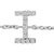 Contemporary 10K White Gold Diamond Accent "I" Initial Charm and Link Bracelet For Sale - Image 3 of 6