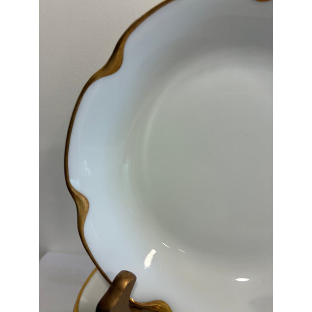Haviland & Co. Antique Haviland & Co. Limoges Gold Scalloped Rim Bowls, Set of 10, France For Sale - Image 4 of 12