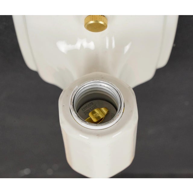 Ceramic Mid 20th Century Restored Art Deco White Porcelain Wall Sconces - a Pair For Sale - Image 7 of 9