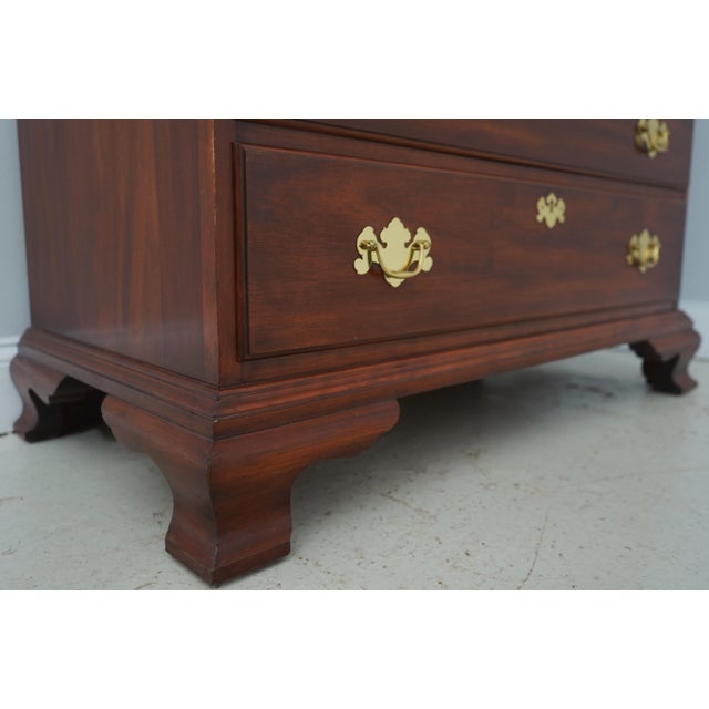 Henkel Harris Cherry Chippendale Style Secretary Desk For Sale - Image 11 of 18