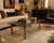 A striking 1970s Mastercraft faux-bamboo coffee table that delivers classic Hollywood Regency style with warmth, elegance,...