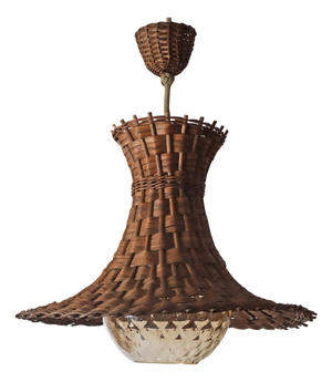 Modern Mid-Century Tulip Lamp in Woven Wood and Willow from Peill & Putzler, 1960s
