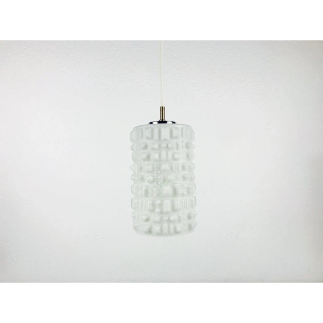 German White Opaline Glass Ceiling Lamp from Peill & Putzler, 1970s For Sale - Image 3 of 7