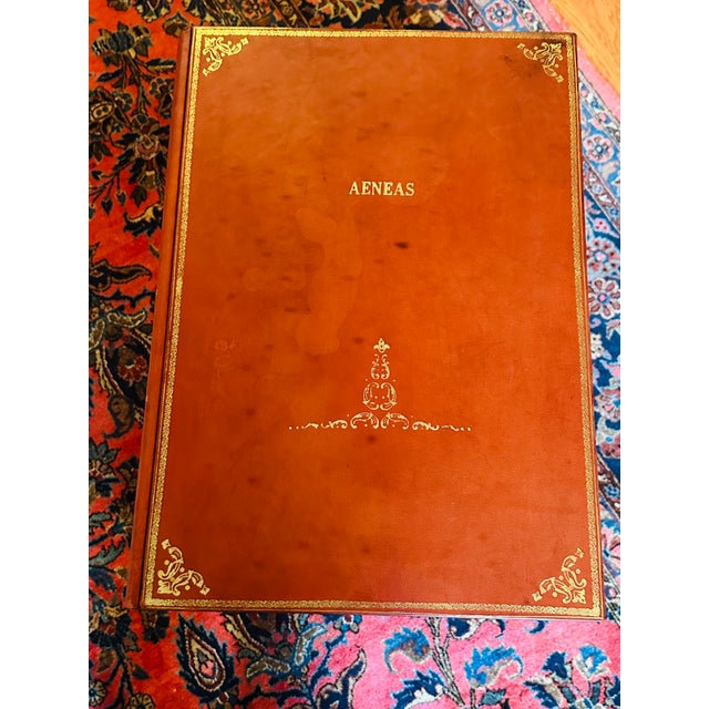 Vintage Italian Tooled Leather Stacked Book Side Table For Sale - Image 16 of 17