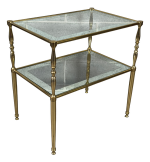 Rectangular Coffee Table in Chromed Brass and Crystal from Jansen, 1960s