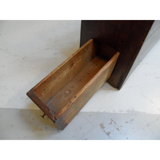 Wood Antique Bench with Drawers For Sale - Image 7 of 11