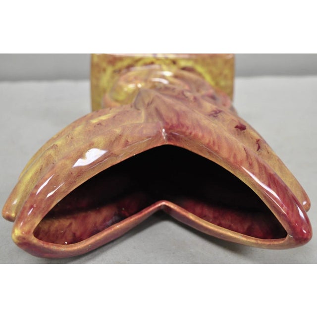 Red Mid 20th Century Modern Gonder Ceramic Pottery 810 Red Flambe Flame Sculptural Vase For Sale - Image 8 of 10