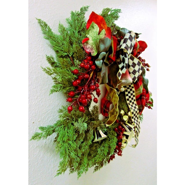 MacKenzie-Childs Deck the Halls 24" Round Christmas Wreath For Sale - Image 10 of 11