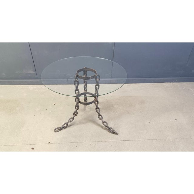 Brutalist Chain Link Coffee Table with Glass, 1970s For Sale - Image 10 of 11