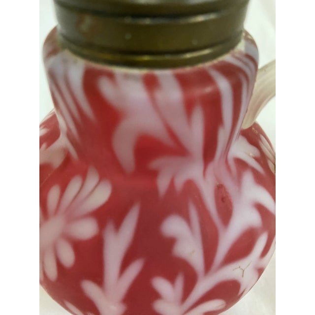 Glass Antique Cranberry Art Glass Vessel For Sale - Image 7 of 8