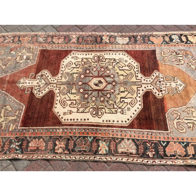 Brown 1960's Turkish Area Rug - 53" X 94" For Sale - Image 8 of 12