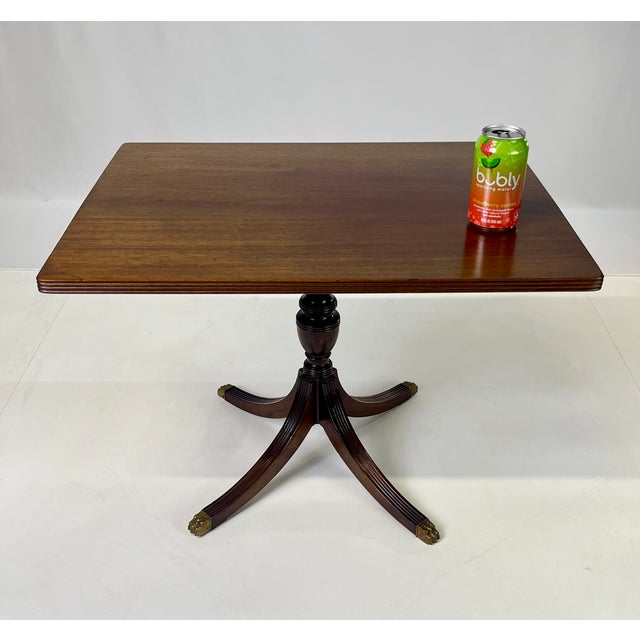 Mid 20th Century Kittinger Mahogany Pedestal Lamp Table (A 218) – Brass Lion Paw Feet For Sale - Image 13 of 13