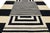 Modern Navajo-Style Hand-Knotted Wool Rug – Black & Cream Graphic Geometric For Sale - Image 11 of 12