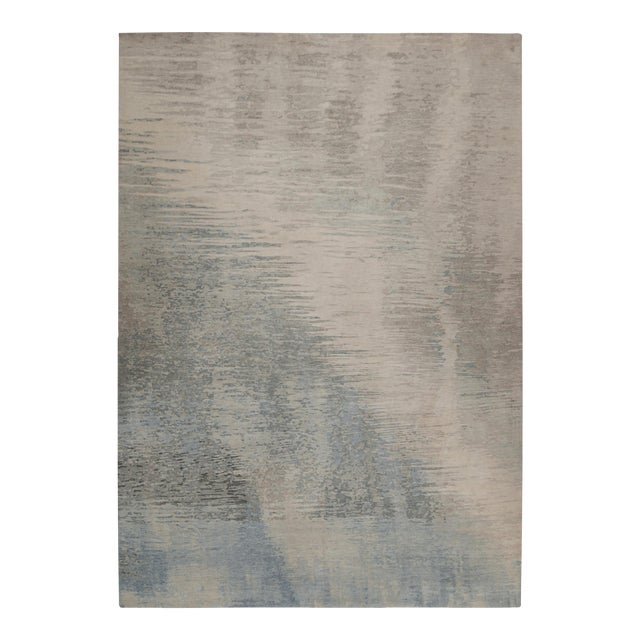 2010s Rug & Kilim’s Modern Abstract Rug in Blue & Gray For Sale