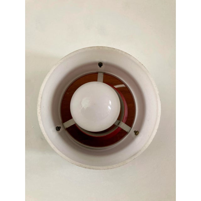 Red Vintage Danish Design Hanging Lamp Red For Sale - Image 8 of 8