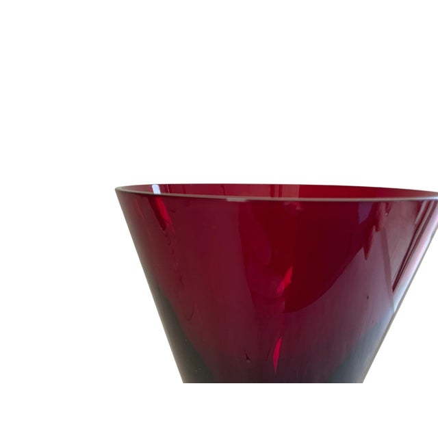 Glass Vintage Pair William Yeoward Scarlet Crystal Water Goblet - a Pair For Sale - Image 7 of 7