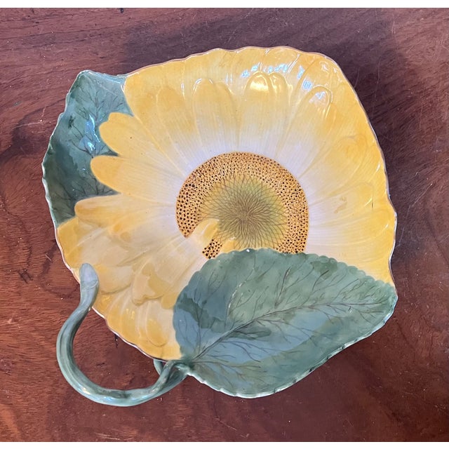 Antique 18th Century Meissen Porcelain Botanical Sunflower Dish For Sale - Image 12 of 15