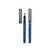 Case with a gold-plated F nib pen and a ballpoint pen, lacquered in blue with a marbled finish. France, 1990s. Dimensions:...