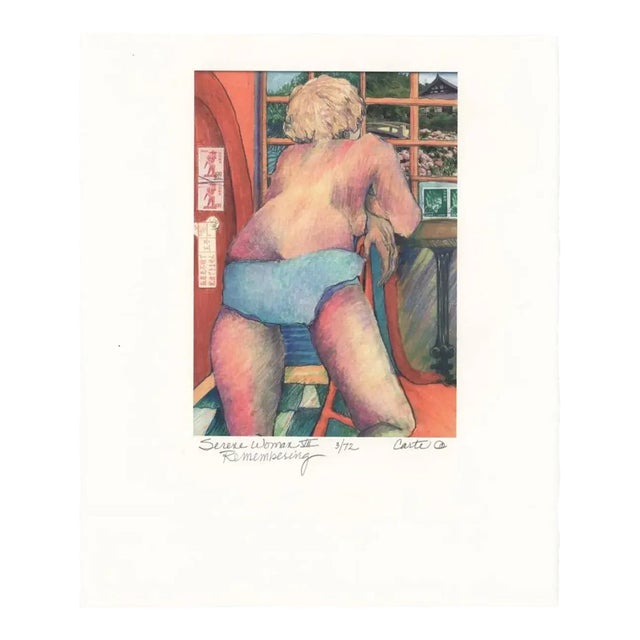 1980s Lin Carte-Anderson Serene Woman Nude Lithograph For Sale