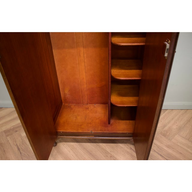 Vintage Art Deco Burr Walnut Compact Wardrobe, 1930s For Sale - Image 10 of 11
