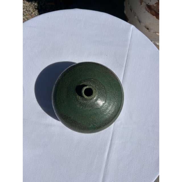 Vintage Signed Green Studio Pottery Vessel For Sale In Los Angeles - Image 6 of 11
