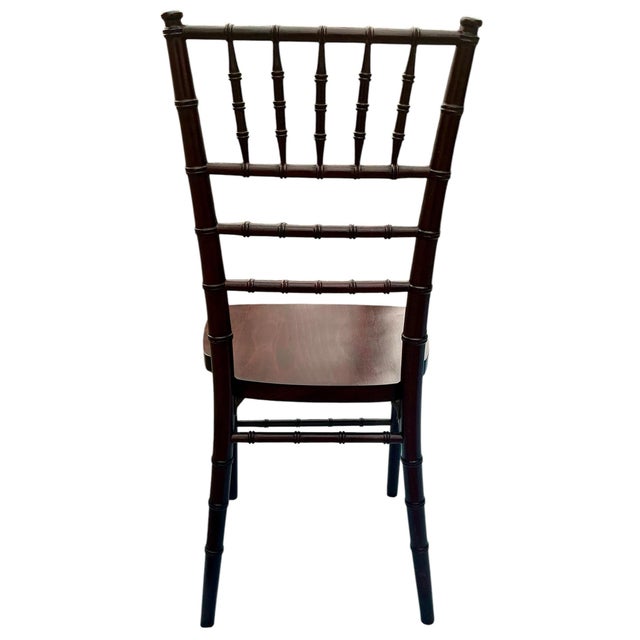 Wood Chic Set of Four Faux Bamboo Wooden Chairs For Sale - Image 7 of 11