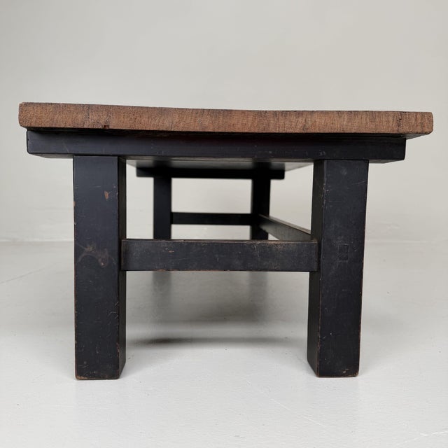 Wood Low Japanese Minimalist Mingei Writing Table, 1910s For Sale - Image 7 of 11