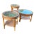 1970s Boho Chic Rattan Round Table Set For Sale