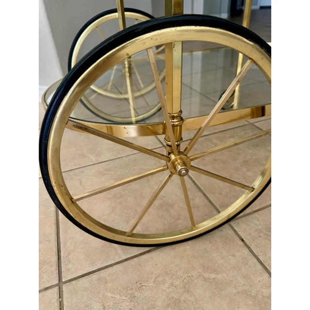 Italian Neo-Classic Brass Bar or Tea Cart For Sale - Image 15 of 17