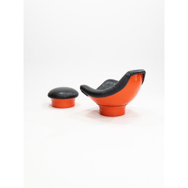 1960s Set of Rodica Lounge Chair and Ottoman by Mario Brunu for Comfort, Italy, 1960s For Sale - Image 5 of 10