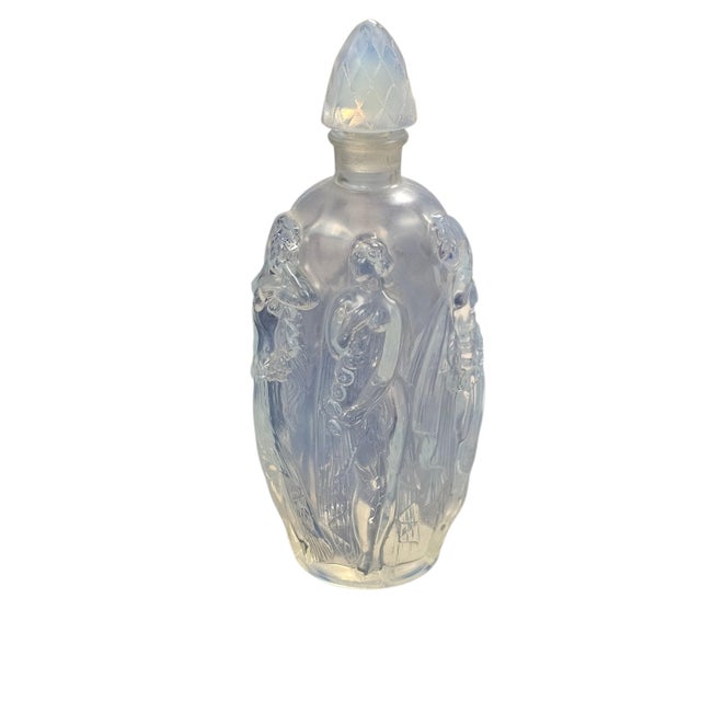 Sabino Gaite Opalescent Art Deco Perfume Bottle With Nymph Relief, France For Sale In San Francisco - Image 6 of 11