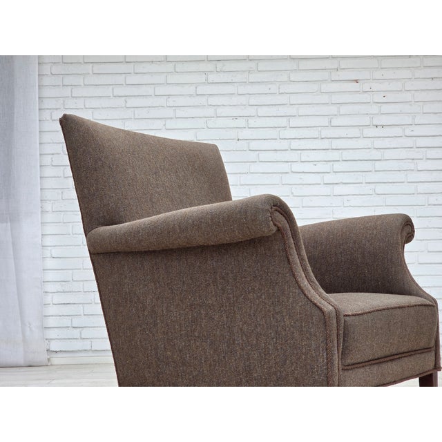 Danish Armchair in Green Velour and Ash, 1960s For Sale - Image 14 of 18