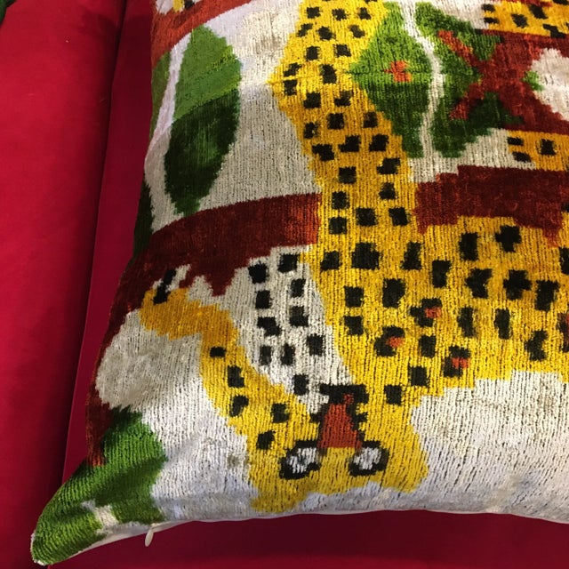 Silk Velvet Animal Print Pillow For Sale - Image 4 of 9