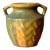 Vintage Boho Glazed Ceramic Two Handle Vase For Sale