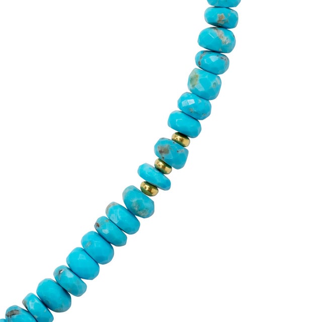 Blue December Birthstone Turquoise 18k Gold Necklace For Sale - Image 8 of 9