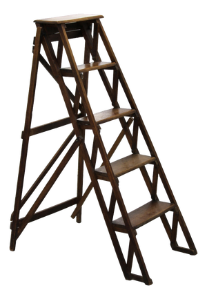 Wooden Foldable Library Stairs, 1950s