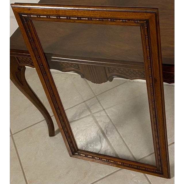 Antique Book Matched Crotch Mahogany Inlaid Serving Table With Removable Glass Tray For Sale In Miami - Image 6 of 10
