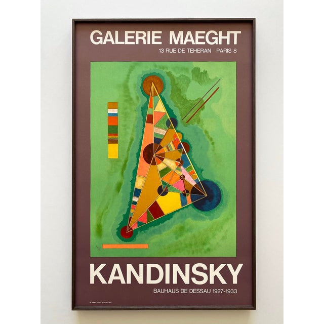 Wassily Kandinsky Vintage 1965 Mid Century Modern Fine Art Lithograph Print Framed Paris Exhibition Poster " Bunt Im Dreieck " 1927 For Sale - Image 16 of 16