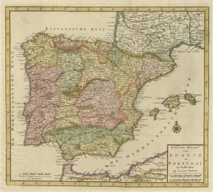 Engraved Map of Spain, 1760