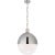Hicks Extra Large Pendant in Polished Nickel with White Glass Designer: Thomas O'Brien Canopy: 4.75" Round Mounting: Chain...