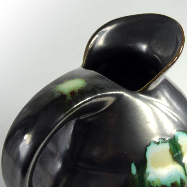 Ceramic Art Deco Glazed Vase from Faiencerie Thulin, Belgium, 1930s For Sale - Image 7 of 10