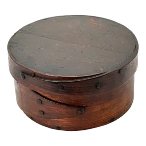 Authentic Early 19th Century Antique American Hand Made Finger Lap Bent Wood Kitchen Pantry Box