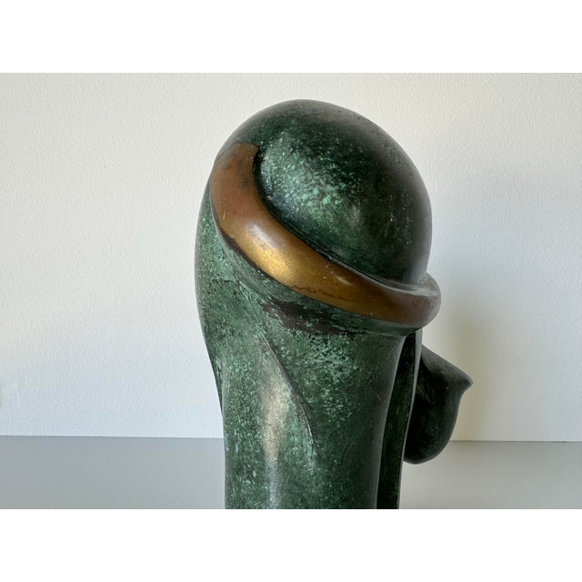 Vintage M. Zettel Modernist Art Cubist Abstract Bronze Cat Sculpture ...